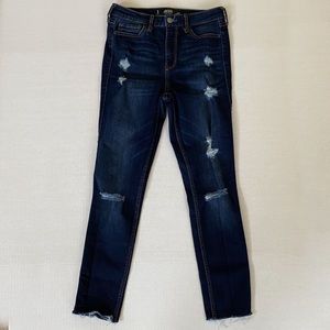 High Rise Hollister Super Skinny Distressed Denim
